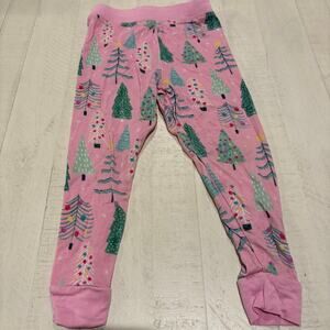 Little Sleepies Pink Christmas Tree Pants 12-18 Months Bamboo PANTS ONLY